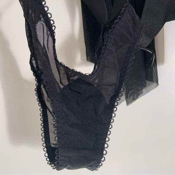 Allure Crazy in Love Black Teddy with Arm Capes ONE SIZE New With Tags - Picture 8 of 13